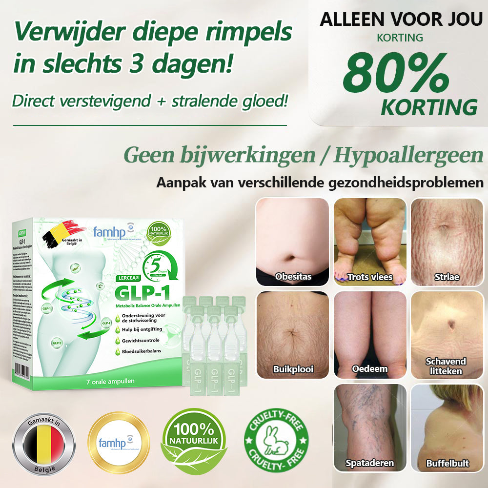 Tijdelijke korting: 70% korting | ššš«šššĀ® š¦šæš-1 Oral Solution Slechts ƩƩn keer per week, zichtbare veranderingen binnen 7 dagen ⨠Voor obesitas, hart- en vaatgezondheid, diabetes, slaapapneu, gewrichtsklachten en meerš