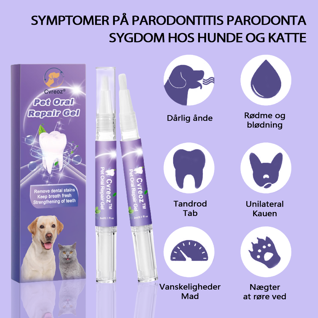 🐕Cvreoz® Pet Oral Repair Gel🐈Eliminerer dårlig ånde, forhindrer tandsten og plak🔥