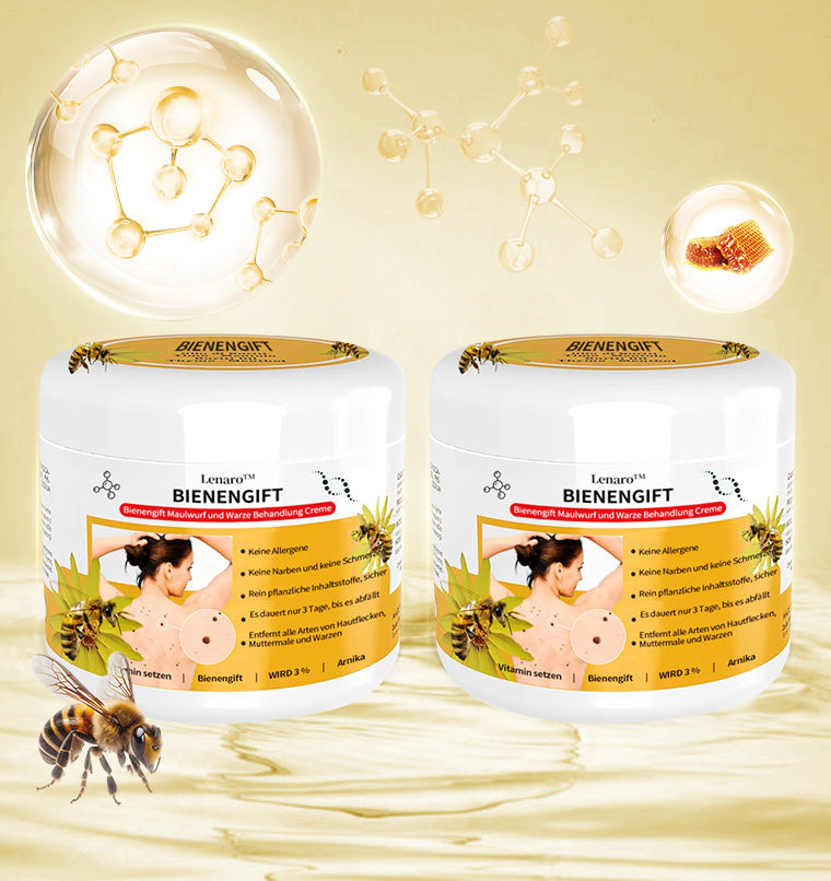 🐝🐝[👑Offizieller Markenshop👑] Lenaro™ Bienengift Maulwurf und Warze Behandlung Creme(👨‍⚕AAD EMPFIEHLT)