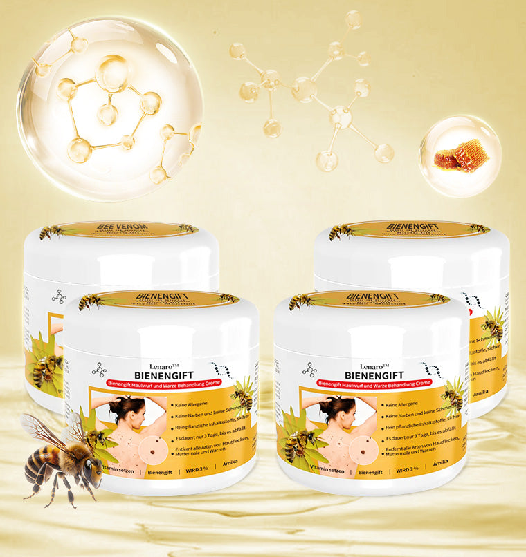 🐝🐝[👑Offizieller Markenshop👑] Lenaro™ Bienengift Maulwurf und Warze Behandlung Creme(👨‍⚕AAD EMPFIEHLT)