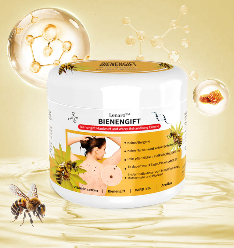 🐝🐝[👑Offizieller Markenshop👑] Lenaro™ Bienengift Maulwurf und Warze Behandlung Creme(👨‍⚕AAD EMPFIEHLT)